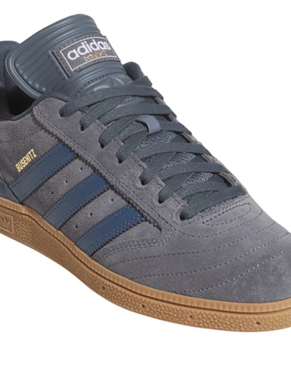 Busenitz Grey Suede Sneakers with Navy Stripes and Gum Sole - NWT - Size 7.5/38